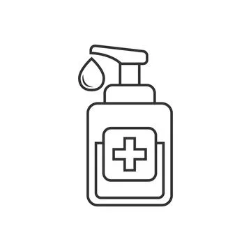 Hand sanitizer icon in flat style. Antiseptic bottle vector illustration on i Stock Illustration