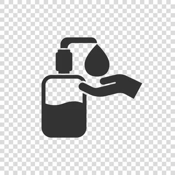 Hand sanitizer icon in flat style. Antiseptic bottle vector illustration on i Stock Illustration