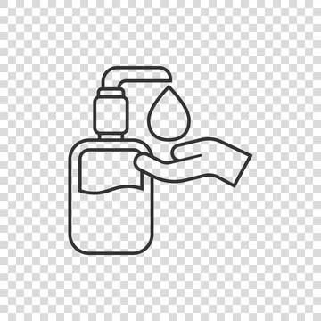 Hand sanitizer icon in flat style. Antiseptic bottle vector illustration on i Stock Illustration