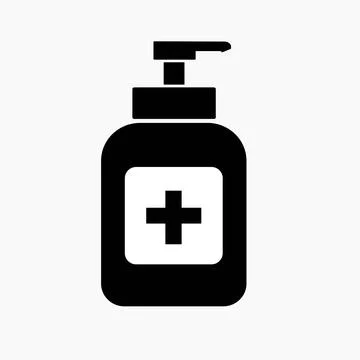 Hand sanitizer icon. Vector icon isolated on white background. Stock Illustration