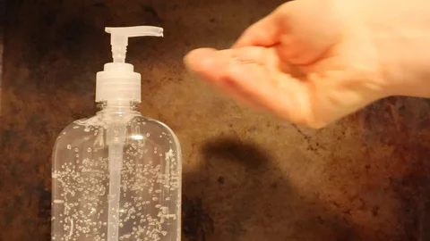 Hand Sanitizer to Prevent the Spread of Germs Coronavirus Vídeos de archivo 126361644