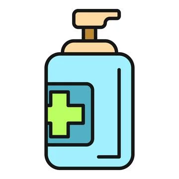Hand sanitizer pump bottle icon for hygiene Stock Illustration