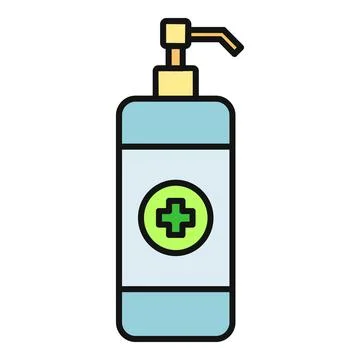 Hand sanitizer pump bottle icon for hygiene concept Stock Illustration