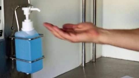 Hand sanitizer technique Stock Footage