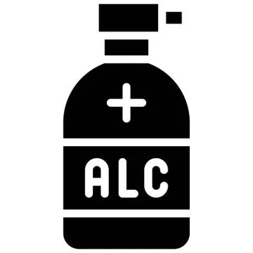 Hand sanitizer vector illustration, solid style icon Stock Illustration