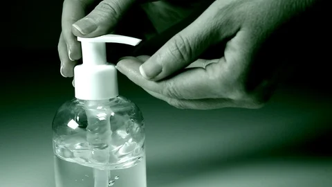 Hand sanitizing. Stock Footage 127592433