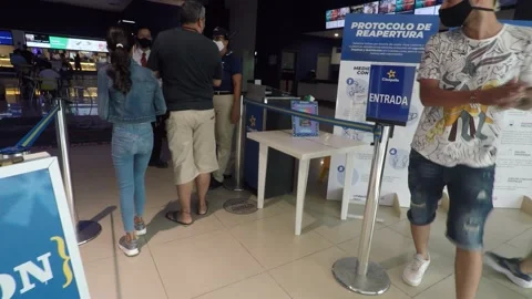 Hand sanitizing station - Colombia, third world country, Coronavirus, Covid19 Video stock 151339647