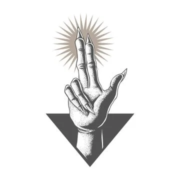 Hand in satanic vector illustration Stock Illustration