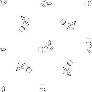Hand save water pattern seamless vector Stock Illustration