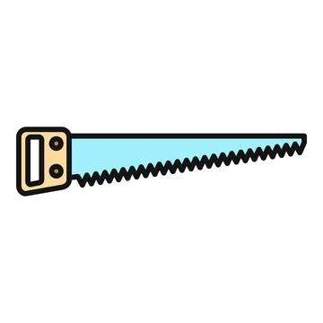 Hand saw basic woodworking tool icon illustration 库存插图