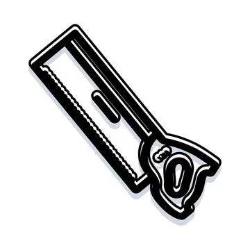 Hand saw carpentry woodworking tool outline illustration Ilustración de archivo