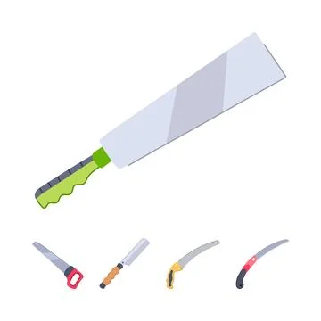 Hand saw collection with sharpening tool illustration Ilustración de archivo