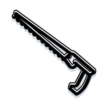Hand saw construction tool carpentry equipment icon Stock Illustration