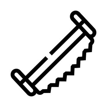 Hand saw construction tool outline icon design Ilustración de archivo