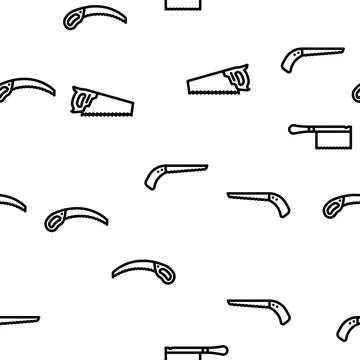 Hand saw construction vector seamless pattern Stock Illustration