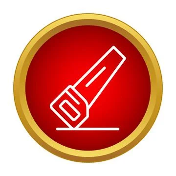 Hand saw cutting icon for construction work Ilustración de archivo