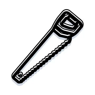 Hand saw cutting tool flat vector illustration Ilustración de archivo