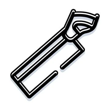Hand saw cutting tool line art illustration Ilustración de archivo