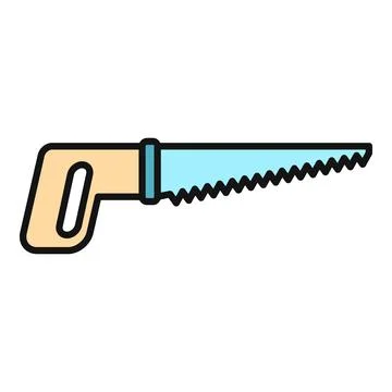 Hand saw flat icon for carpentry work Stock Illustration