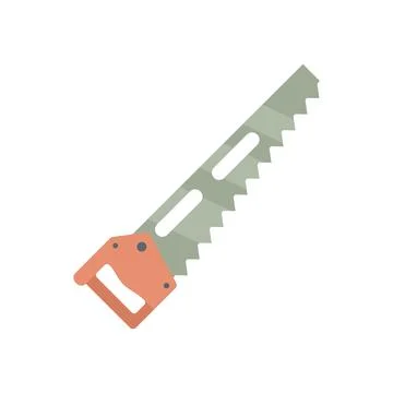 Hand saw icon flat isolated Ilustración de archivo