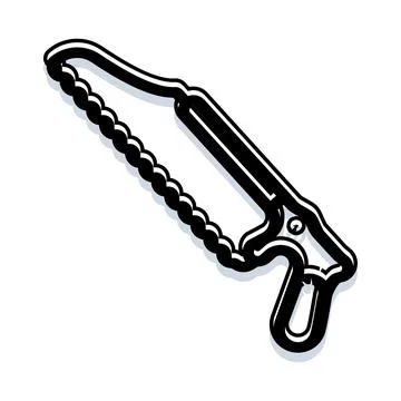 Hand saw icon representing carpentry and construction work Ilustración de archivo