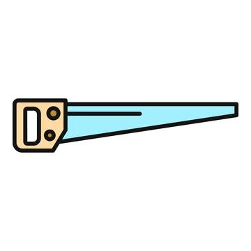 Hand saw icon showing carpentry tool for woodworking Stock Illustration