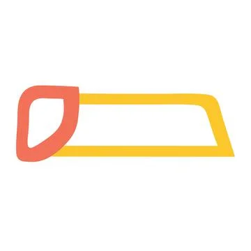 Hand saw on isolated background. Icon element for design or logo. Building to Stock Illustration