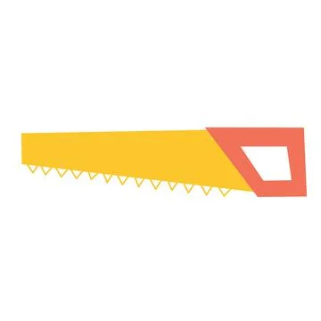 Hand saw on an isolated background. Icon element for design or logo. Building Stock Illustration