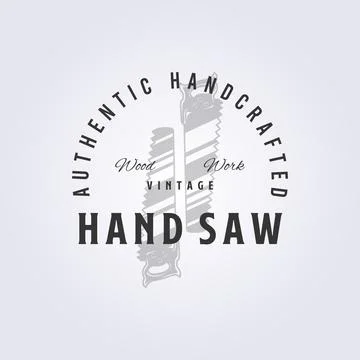 Hand saw logo vector illustration design Stock Illustration