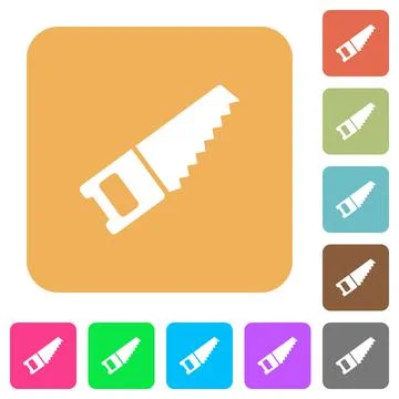 Hand saw rounded square flat icons イラスト素材