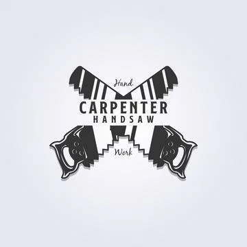 Hand saw tool for carpenter logo design vector illustration design Stock Illustration