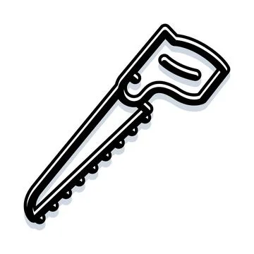 Hand saw tool for carpentry and construction work Ilustración de archivo