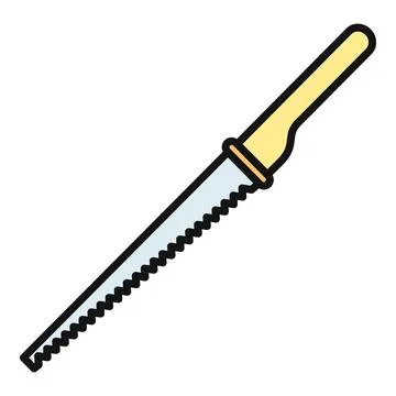 Hand saw tool for cutting materials construction concept Stock Illustration