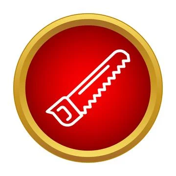 Hand saw tool cutting for woodworking construction icon Ilustración de archivo