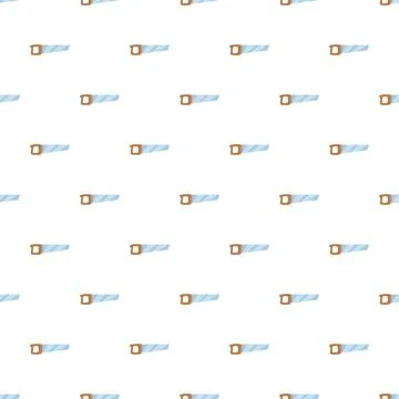 Hand saw tool flat style seamless pattern Illustration
