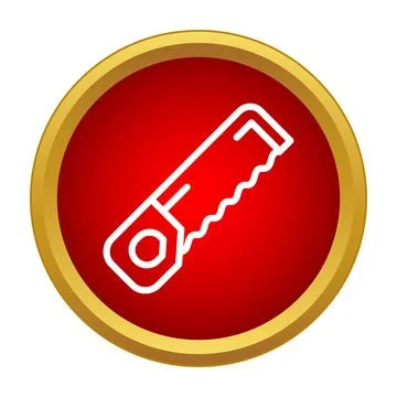 Hand saw tool icon for carpentry and construction Stock Illustration