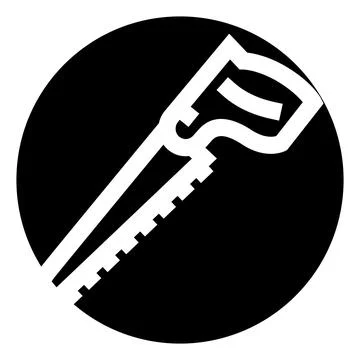 Hand saw tool icon symbolizing construction and diy Ilustración de archivo