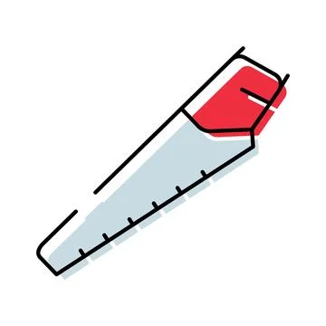 Hand saw tool icon symbolizing construction and manual work Ilustración de archivo