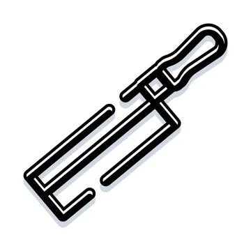 Hand saw tool outline icon for carpentry and woodworking Ilustración de archivo