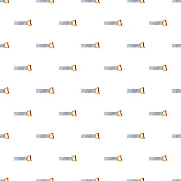 Hand saw tools seamless pattern background Stock Illustration