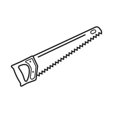 Hand saw vector icon in flat style. Stock Illustration
