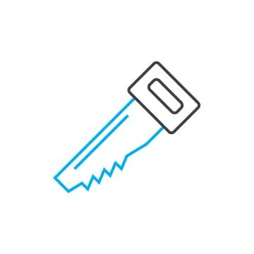 Hand saw vector thin line stroke icon. Hand saw outline illustration, linear Illustration