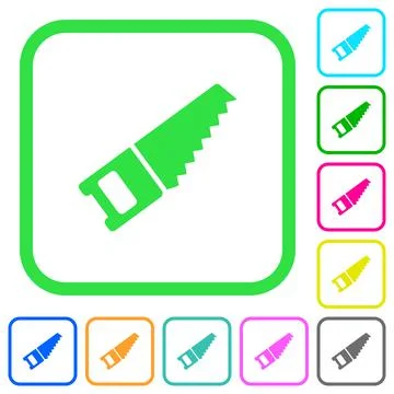Hand saw vivid colored flat icons icons Stockillustratie