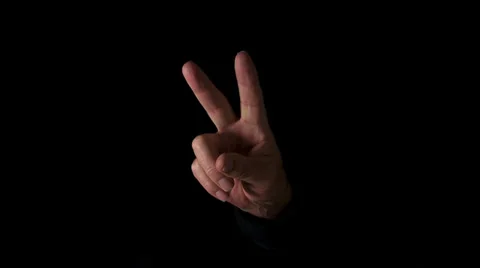 Hand says two Stock Footage 22774403