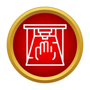 Hand scan security checking airport screening icon Illustrazione stock