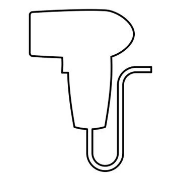 Hand scanner barcode held icon outline black color vector illustration flat s Illustrazione stock