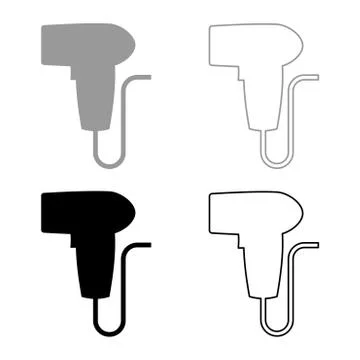 Hand scanner barcode held icon outline set black grey color vector illustrati Illustrazione stock