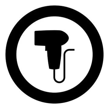 Hand scanner barcode held icon in circle round black color vector illustratio Illustrazione stock