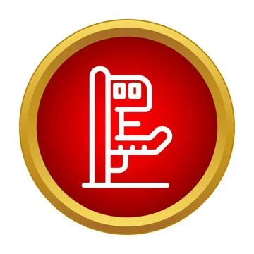 Hand scanner device icon on red button Stock Illustration