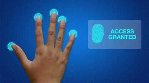 Hand scanner granting access Stock Footage 22359926